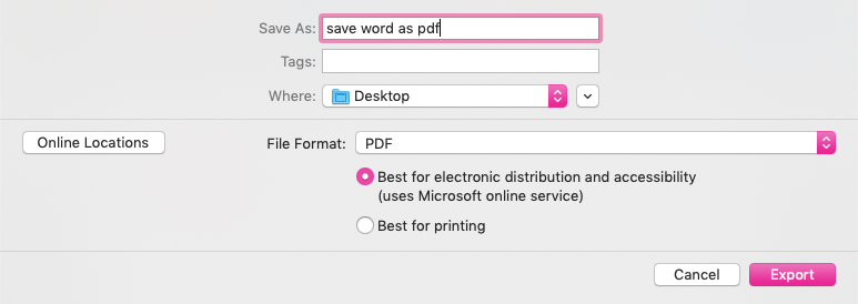 convert word to pdf for mac